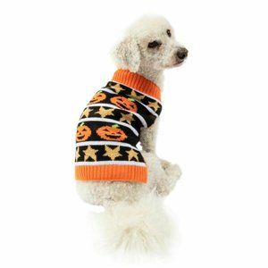Dog Halloween Sweater JACK O LANTERN S XS